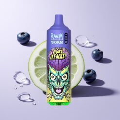 Blåbær Is RandM Fumot Tornado 9000 Puffs RGB Display