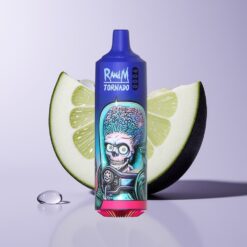 Sort Is RandM Fumot Tornado 9000 Puffs 850 mAh Genopladelig