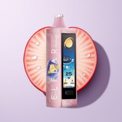 Elf Bar Planet 25000 Puffs Genopladelig Vape Jordbær Fersken+ Mesh Coil 18ml